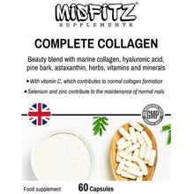 Load image into Gallery viewer, Collagen is an important complex protein in the body that provides structural integrity to key areas such as the skin, hair, nails, bones, joints, tendons, ligaments, cartilage, teeth, gums and blood vessels.