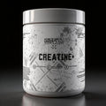 Creatine supplement container with Misfitz Supplements branding on a dark background
