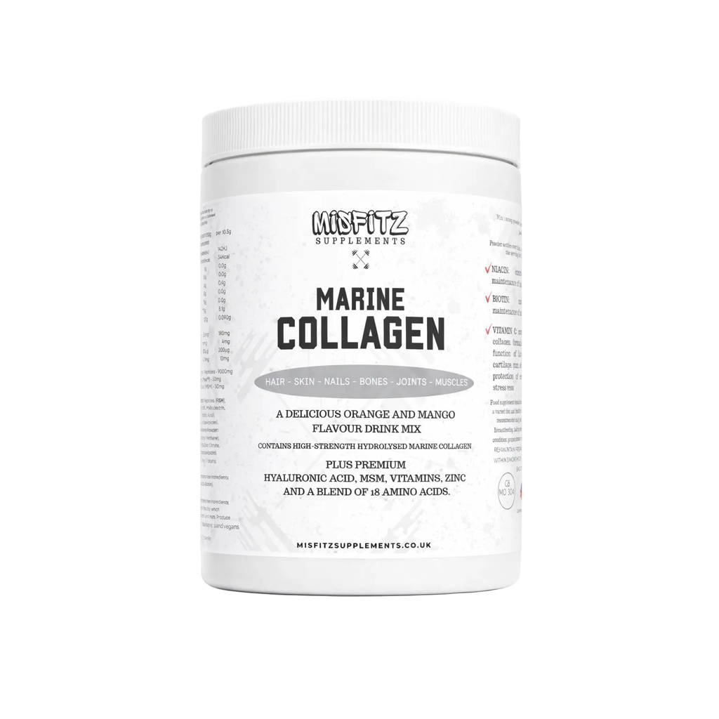 Container of Misfits Supplements Marine Collagen on a white background